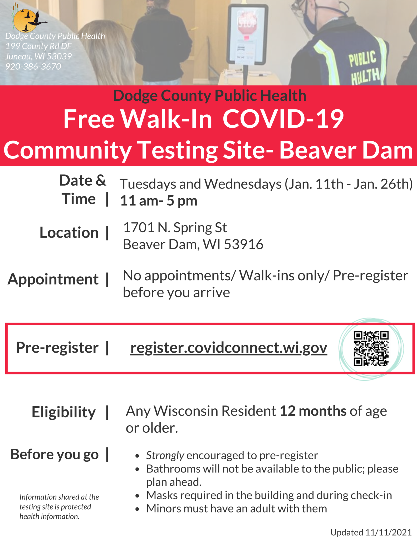 Dodge County's COVID Test Site Extended Daily Dodge
