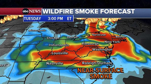 Wildfire Smoke Map Which Us Cities States Are Being Impacted By Canadian Wildfires Daily Dodge 8890