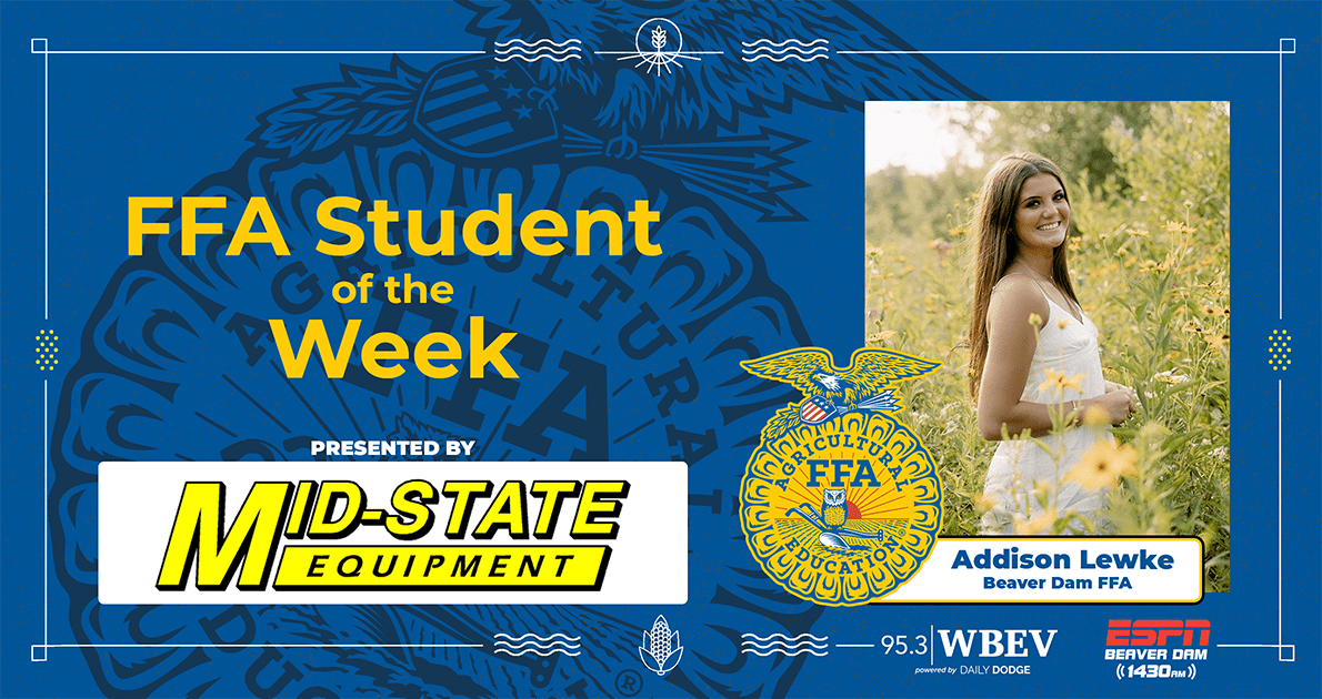 Mid-State Equipment 95.3 WBEV FFA Student Of The Week – Addison Lewke