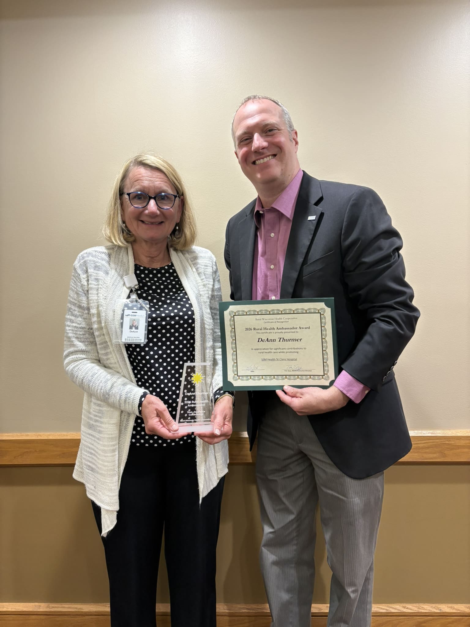 SSM Health leader over Waupun, Ripon hospitals earns rural health award ahead of retirement